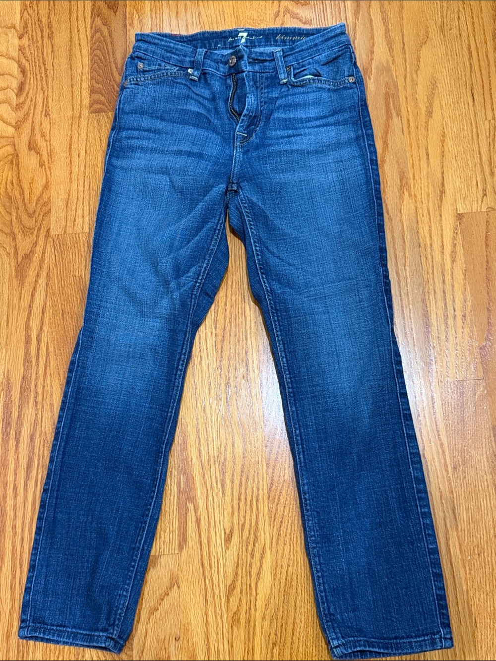7 For All Mankind Women's Skinny Jeans - Indigo Blue Wash inseam 24 1/4